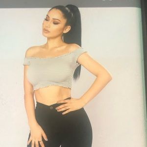 Grey crop top. Lightly used .